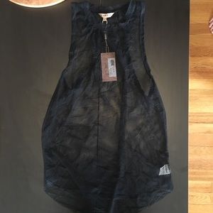 🆕 with tags mesh tank top in black